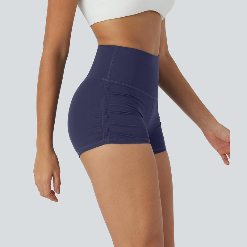 Halara Softlyzero™ Quickdry Socinched High Waisted Tummy Control Ruched Running Biker Shorts 2.5''