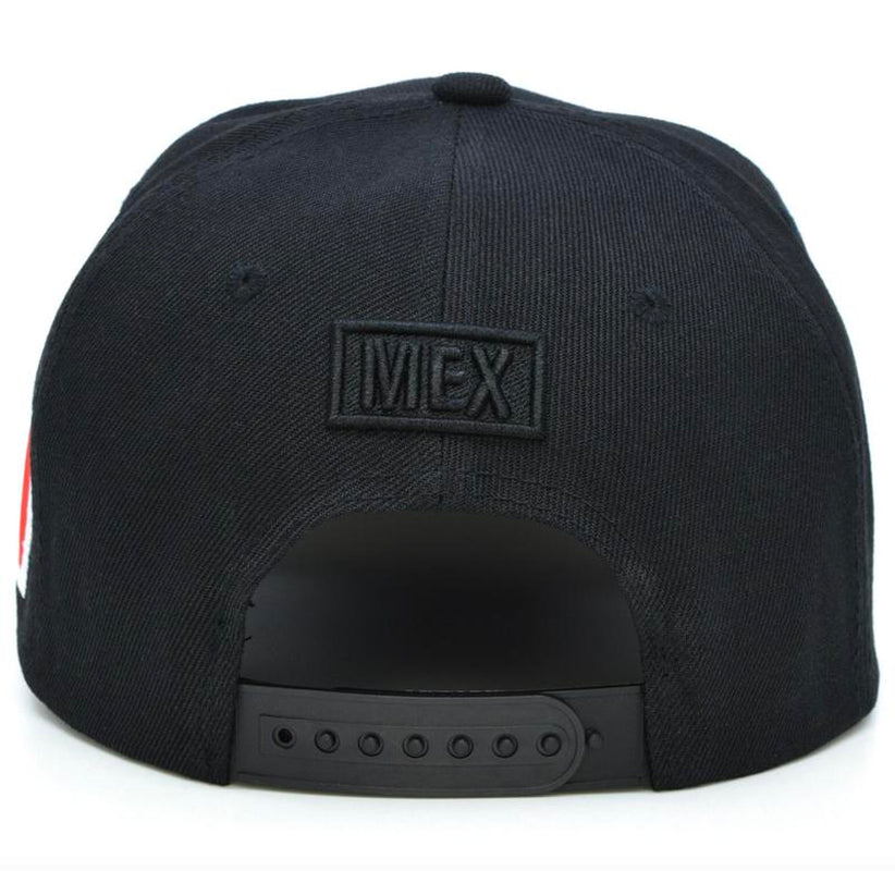 Mexico Hat Red and Black Adjustable Embroidered Baseball Cap Unisex