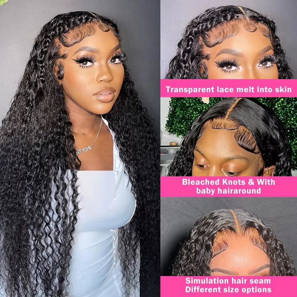 Full Brazilian Deep Wave 13X6 Hd Lace Frontal Human Hair Wig for Women 40 Inch Lace Front Curly Preplucked Cheap Wigs on Sale