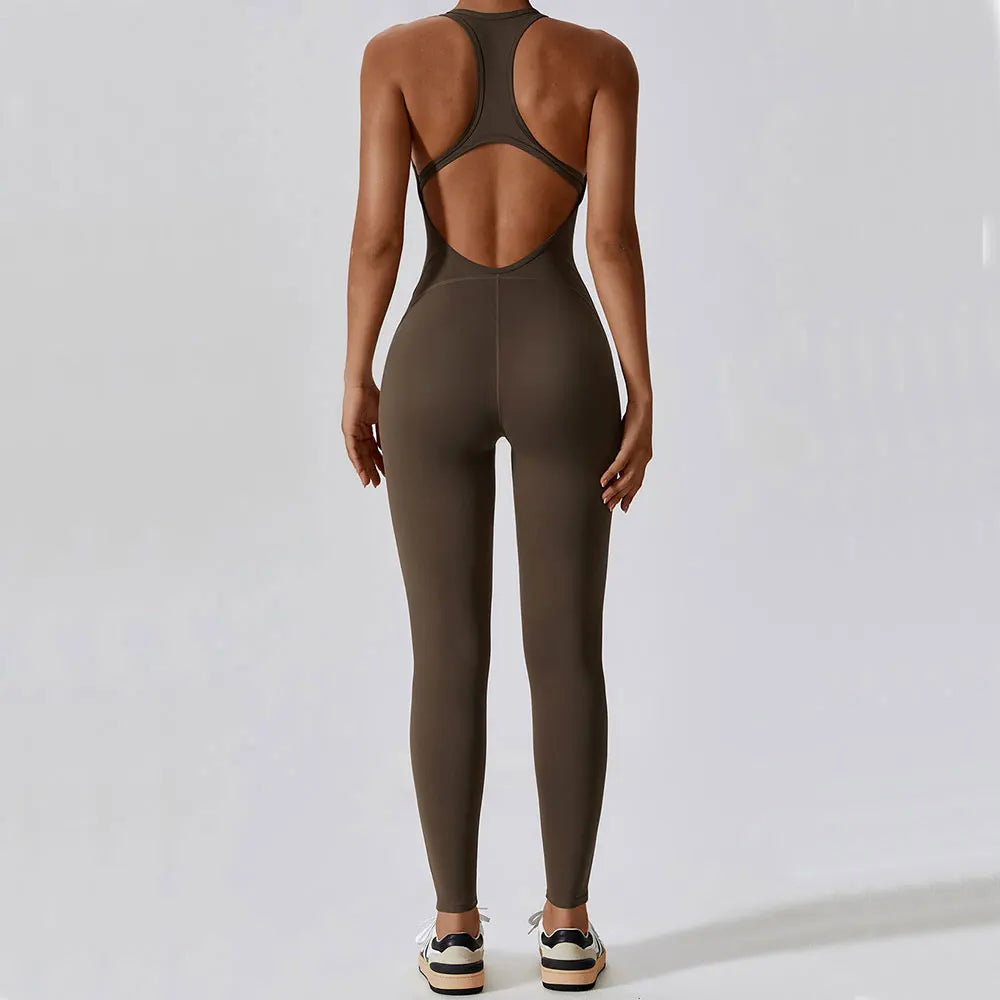 Women's Yoga Jumpsuit and Fitness Overalls Set - Activewear for Pilates and Gym Workouts