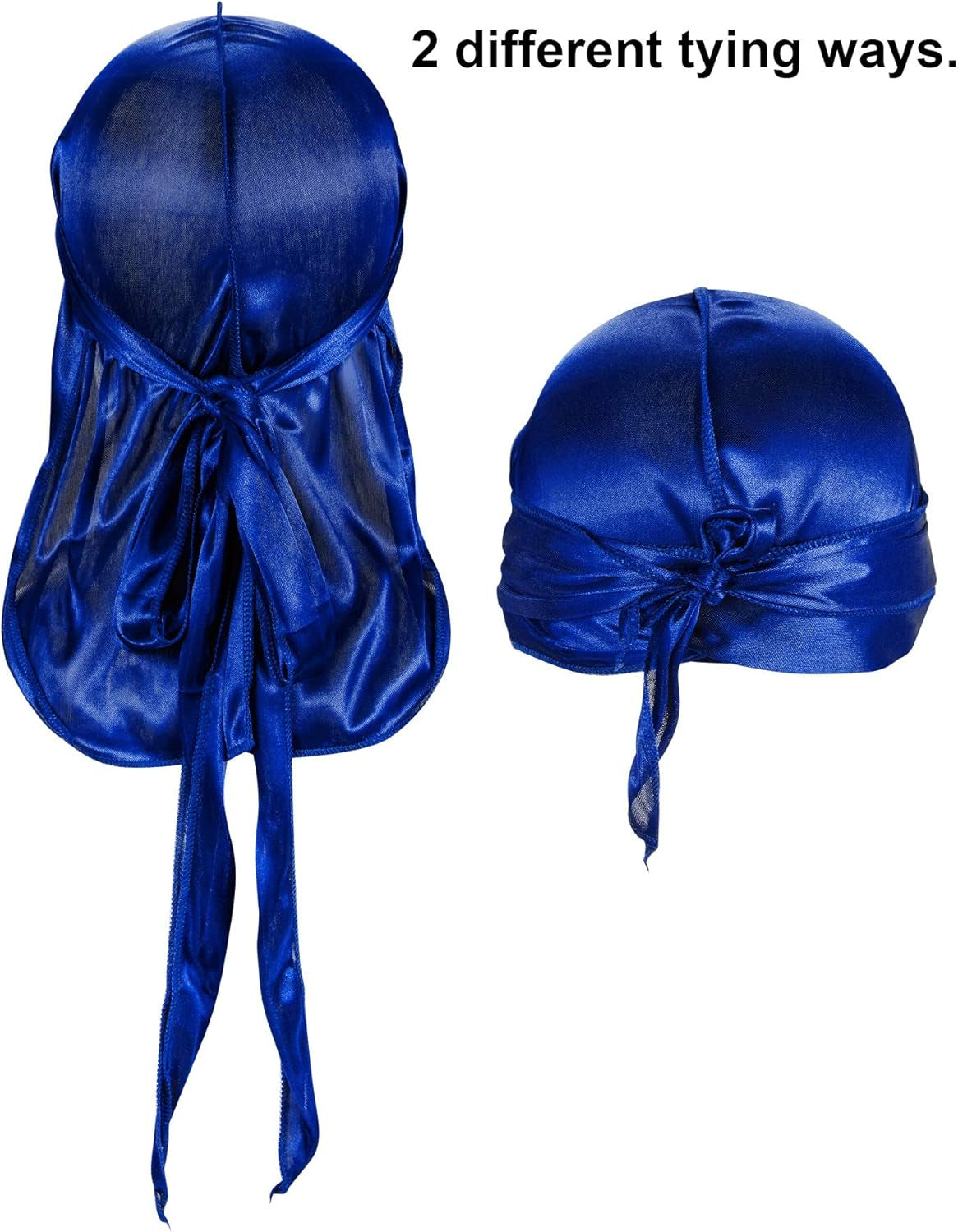 12 Pieces Silky Durag Caps Soft Long Tail Headscarf Elastic Wide Straps Headwraps for Women Men Favors, 12 Colors