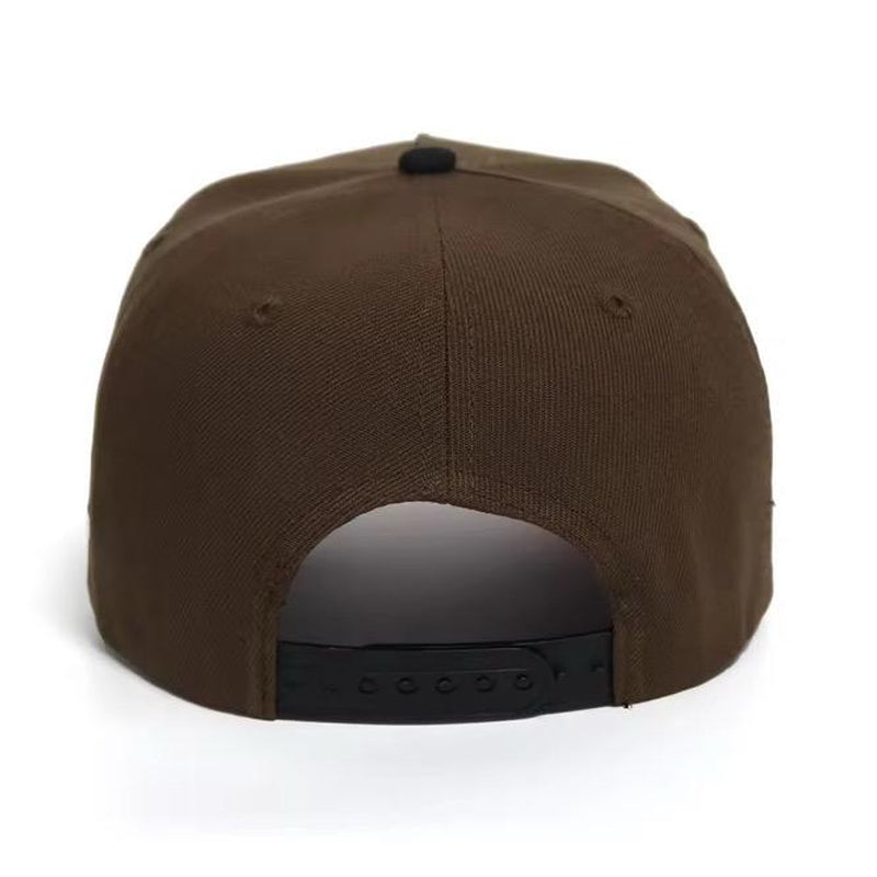 SATIN PINK under BRIM HYBRID SD CUSTOM WS CHAMPS HAT SNAPBACK BROWN/BLACK