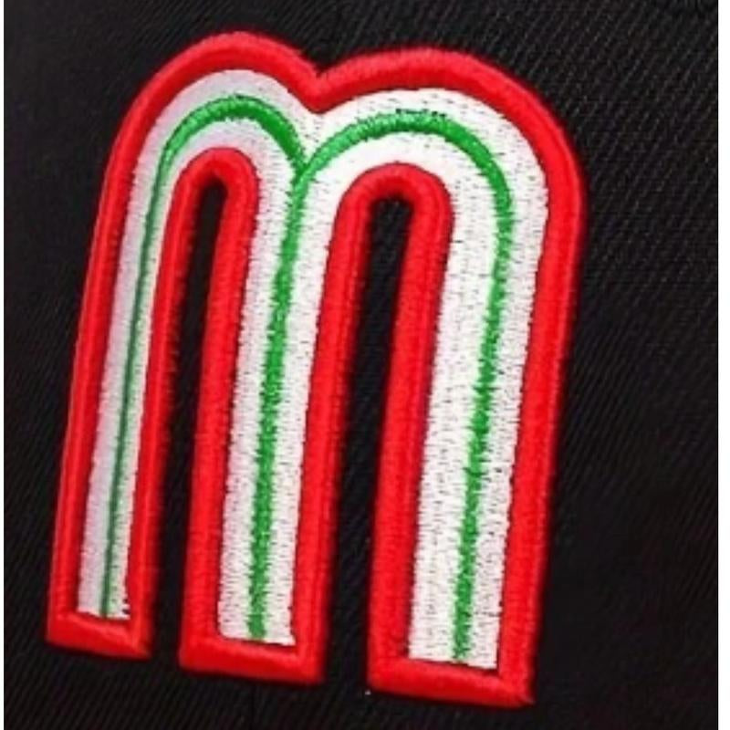 Mexico Hat Red and Black Adjustable Embroidered Baseball Cap Unisex