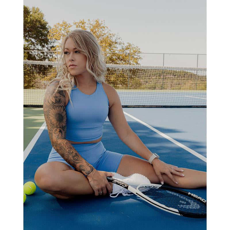 Women'S Seamless Vital Biker Shorts - Bright Blue