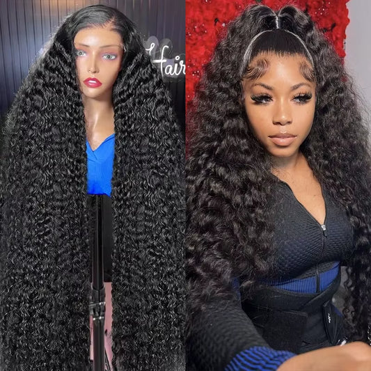 Full Brazilian Deep Wave 13X6 Hd Lace Frontal Human Hair Wig for Women 40 Inch Lace Front Curly Preplucked Cheap Wigs on Sale