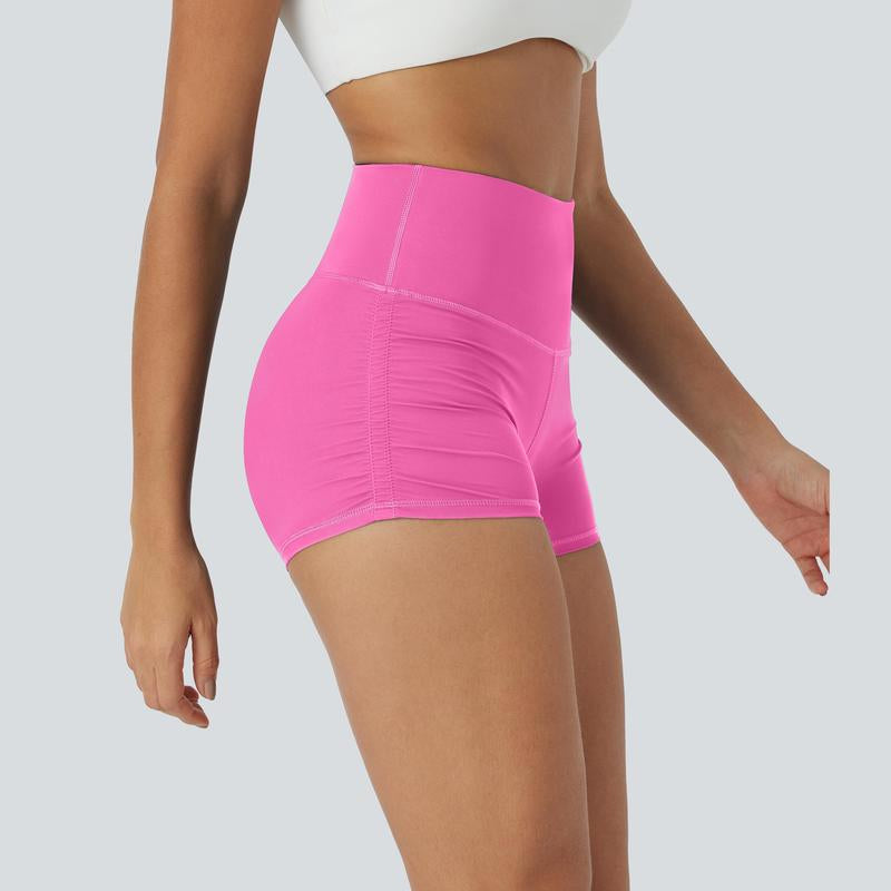 Halara Softlyzero™ Quickdry Socinched High Waisted Tummy Control Ruched Running Biker Shorts 2.5''