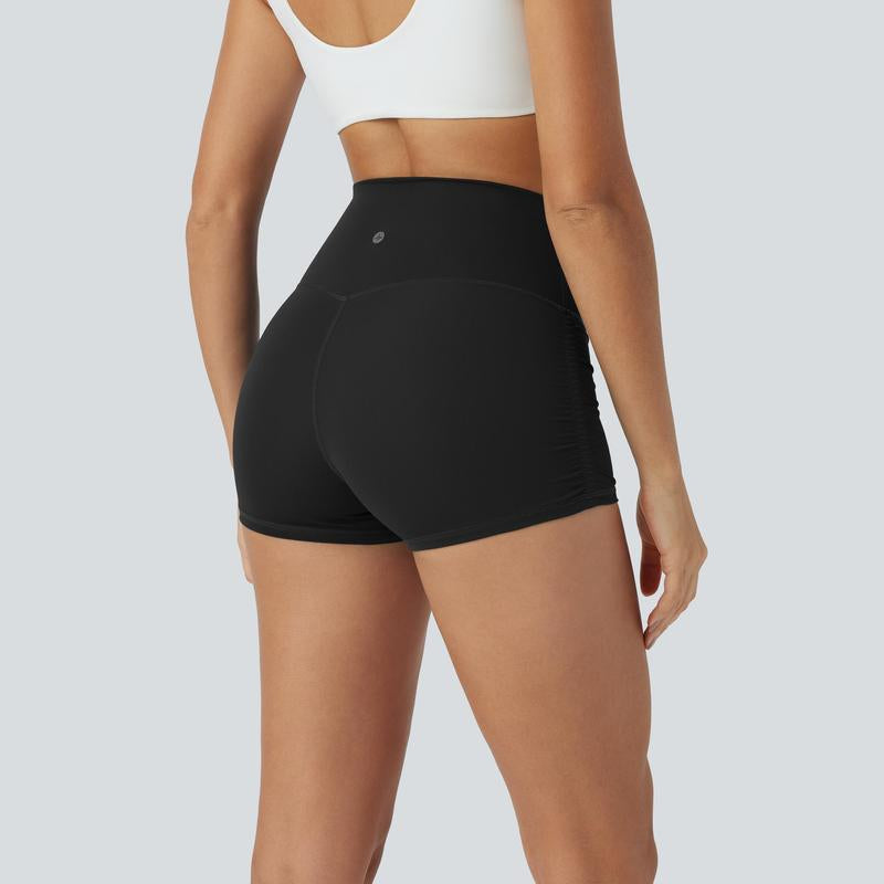 Halara Softlyzero™ Quickdry Socinched High Waisted Tummy Control Ruched Running Biker Shorts 2.5''