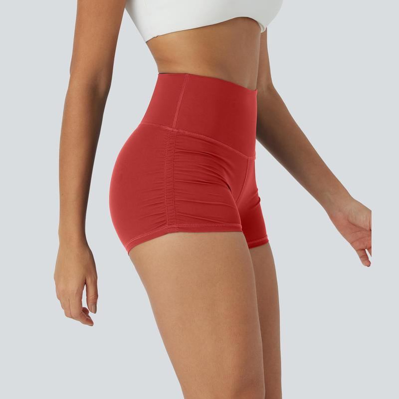 Halara Softlyzero™ Quickdry Socinched High Waisted Tummy Control Ruched Running Biker Shorts 2.5''