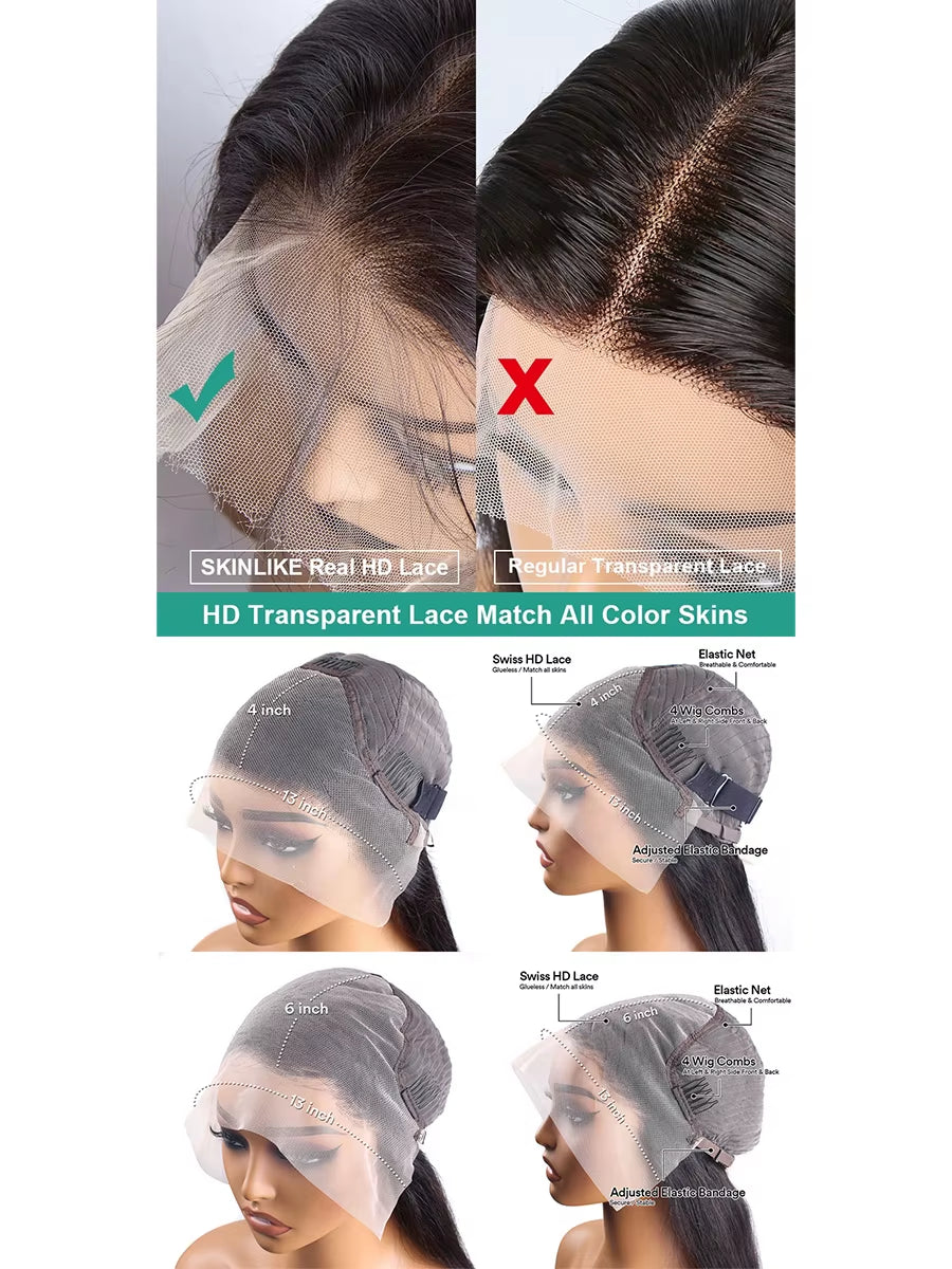 Full Brazilian Deep Wave 13X6 Hd Lace Frontal Human Hair Wig for Women 40 Inch Lace Front Curly Preplucked Cheap Wigs on Sale