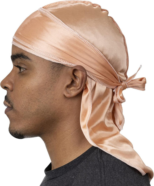 Superior Silk Durag - Smooth Silk Durag for Men & Women, Long Double Wide Straps, outside Seam Triple Stitch Du Rag
