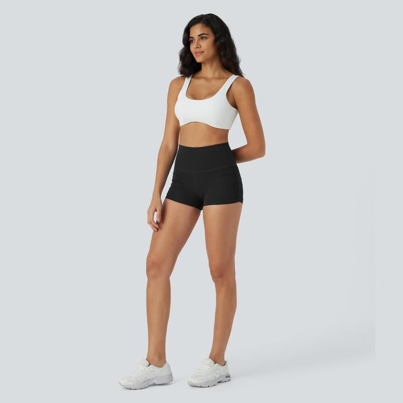 Halara Softlyzero™ Quickdry Socinched High Waisted Tummy Control Ruched Running Biker Shorts 2.5''