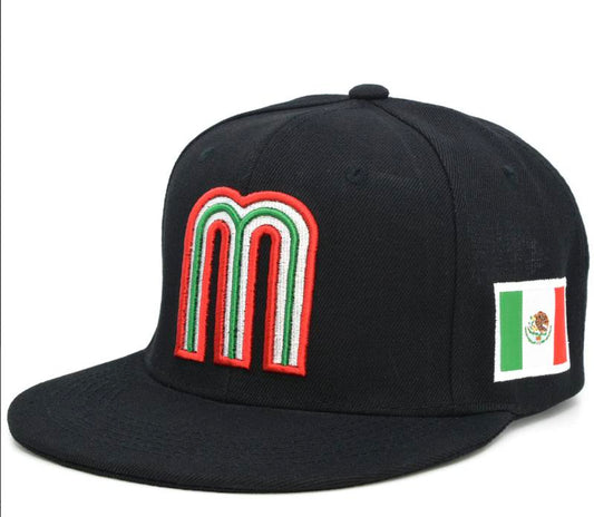 Mexico Hat Red and Black Adjustable Embroidered Baseball Cap Unisex