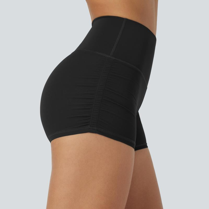 Halara Softlyzero™ Quickdry Socinched High Waisted Tummy Control Ruched Running Biker Shorts 2.5''