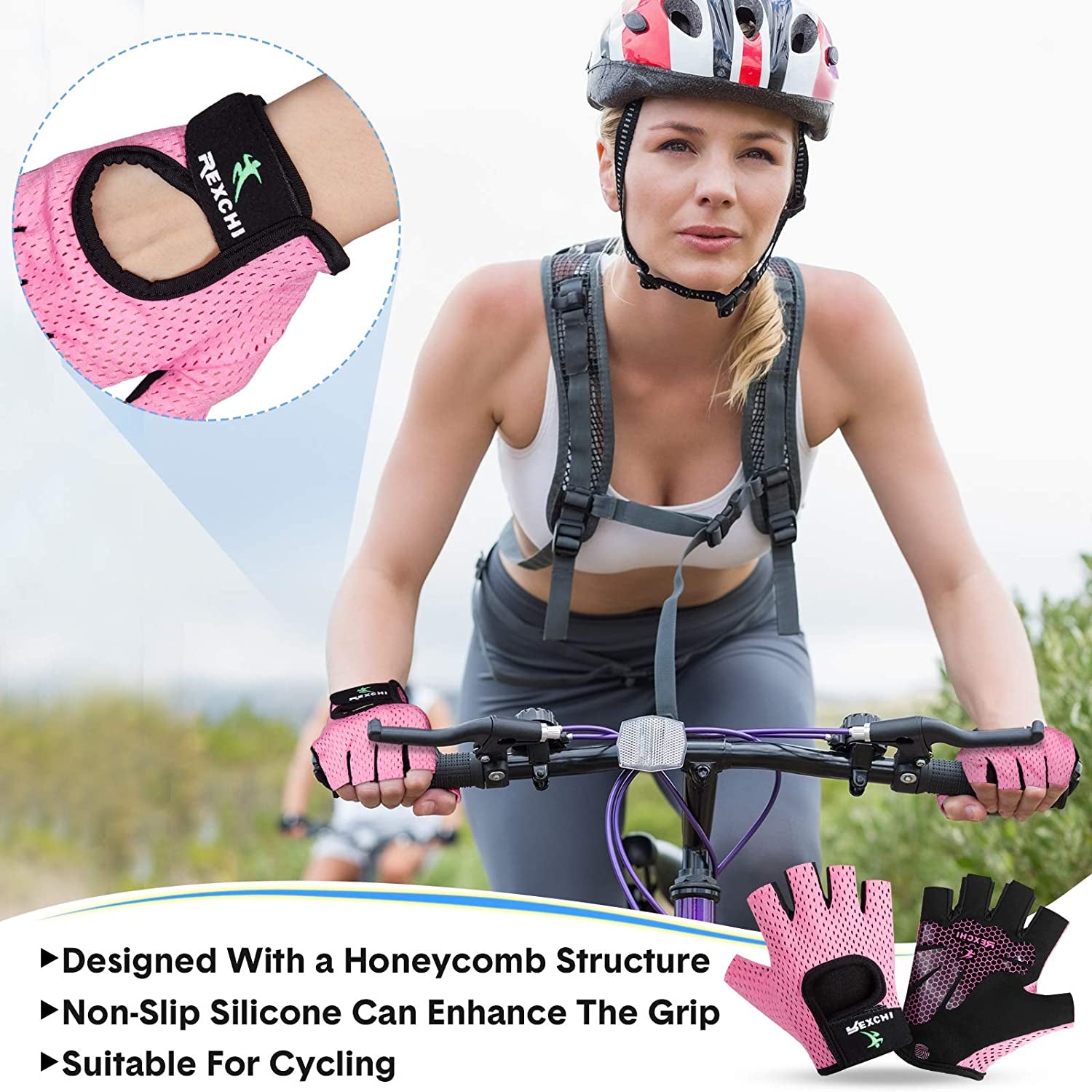 2 Pairs Workout Gloves Adjustable Weight Lifting Gym Exercise Training Breathable Workout Gloves with Full Palm Protection for Men and Women Fitness, Biking, Pull Up, Cycling
