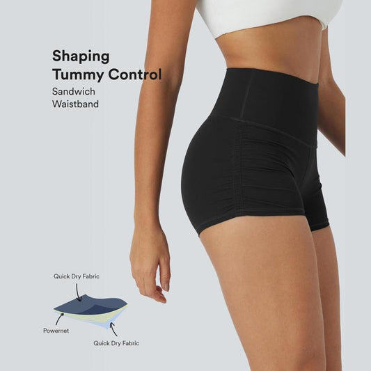 Halara Softlyzero™ Quickdry Socinched High Waisted Tummy Control Ruched Running Biker Shorts 2.5''